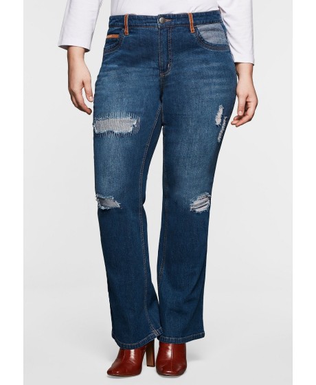 Stilingi Sheego džinsai su plėšymo efektais