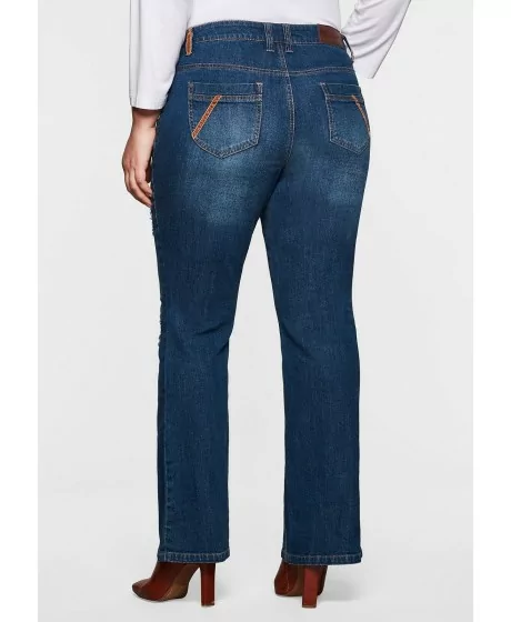 Stilingi Sheego džinsai su plėšymo efektais