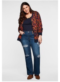 Stilingi Sheego džinsai su plėšymo efektais