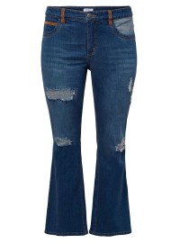 Stilingi Sheego džinsai su plėšymo efektais