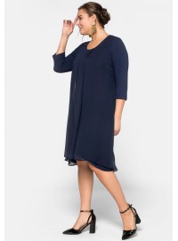 Sheego trikotažo suknelė viršutiniu šifono sluoksniu