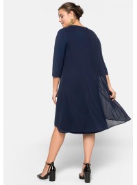 Sheego trikotažo suknelė viršutiniu šifono sluoksniu