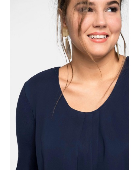 Sheego trikotažo suknelė viršutiniu šifono sluoksniu