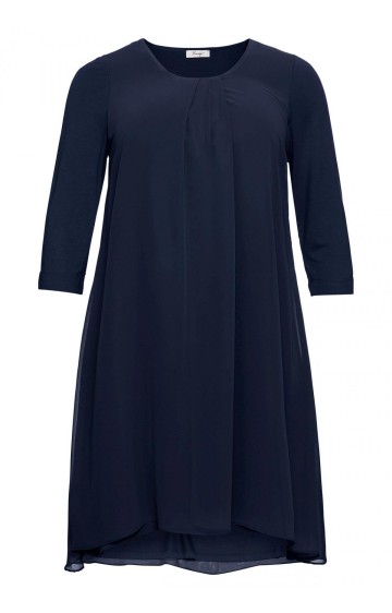 Sheego trikotažo suknelė viršutiniu šifono sluoksniu