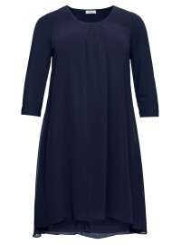 Sheego trikotažo suknelė viršutiniu šifono sluoksniu