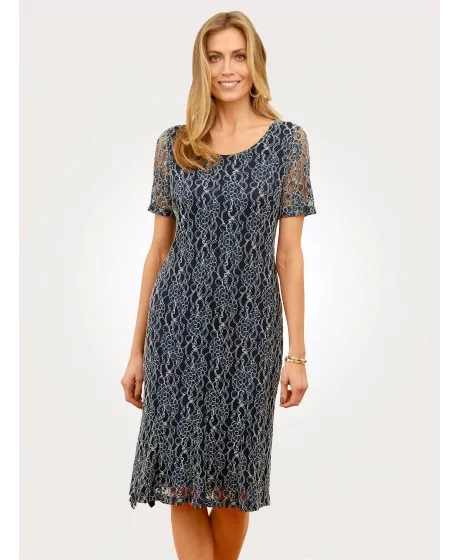 Elegantiška MONA nėrinių suknelė su pamušalu