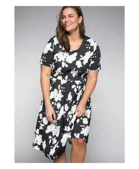 Sheego medvilnės suknelė su kūną formuojančiu apatiniu A Sheego - 2