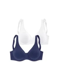 2-in-1 Petite Fleur mažinančių medvilnės liemenėlių komplektas  - 1