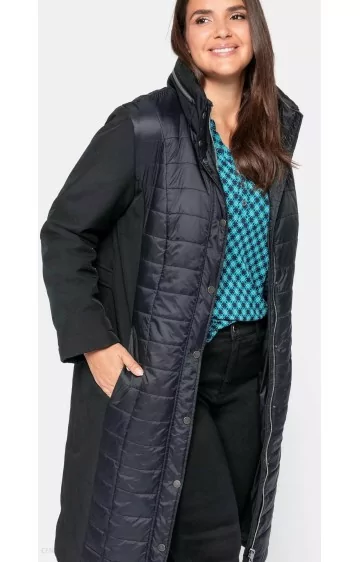 Kombinuotų audinių dygsniuotas Sheego paltas Sheego - 4