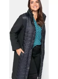 Kombinuotų audinių dygsniuotas Sheego paltas Sheego - 4