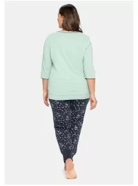 Kontrastingų spalvų Sheego pižama su ilgomis kelnėmis