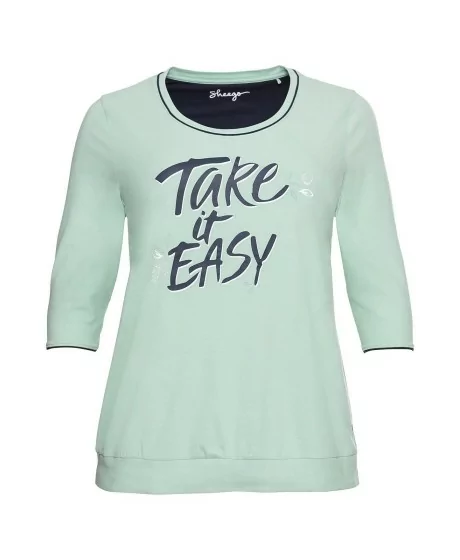 Kontrastingų spalvų Sheego pižama su ilgomis kelnėmis