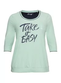 Kontrastingų spalvų Sheego pižama su ilgomis kelnėmis