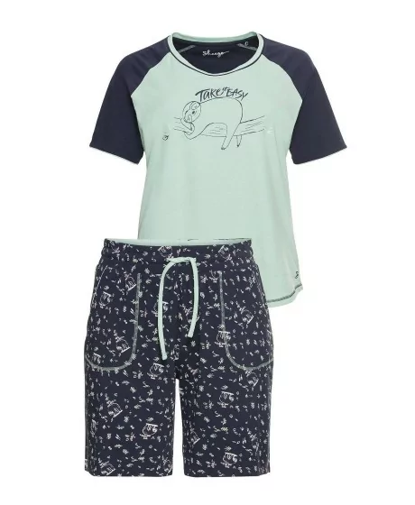 Kontrastingų spalvų Sheego pižama su šortukais