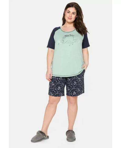 Kontrastingų spalvų Sheego pižama su šortukais