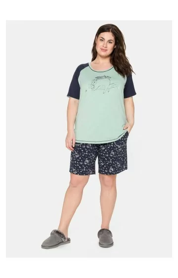 Kontrastingų spalvų Sheego pižama su šortukais
