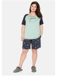 Kontrastingų spalvų Sheego pižama su šortukais