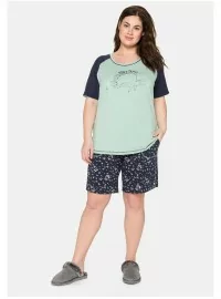 Kontrastingų spalvų Sheego pižama su šortukais