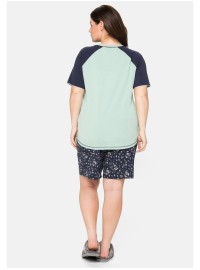 Kontrastingų spalvų Sheego pižama su šortukais