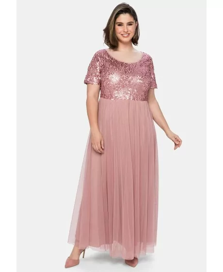 Vakarinė Sheego suknelė trumpomis rankovėmis