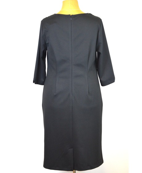 Sheego trikotažo suknelė su grafinio rašto intarpu priekyje