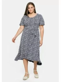 Sheego trikotažo suknelė sparnelių tipo rankovėmis Sheego trikotažo suknelė sparnelių tipo rankovėmis