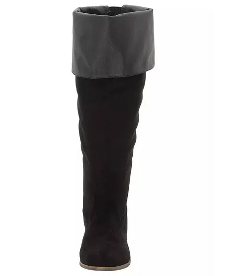 Zomšiniai Sheego batai plačiai blauzdai