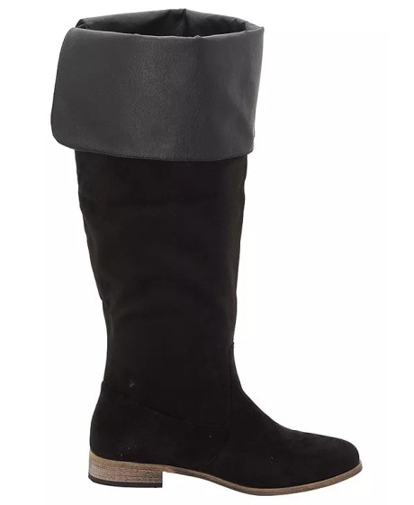 Zomšiniai Sheego batai plačiai blauzdai