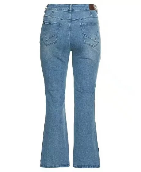 Platėjantys Sheego džinsai su dekoratyviais skeltukais