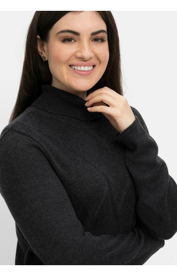 Tiesaus silueto Sheego megzta suknelė su kašmyru