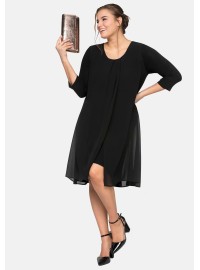 Sheego trikotažo suknelė viršutiniu šifono sluoksniu