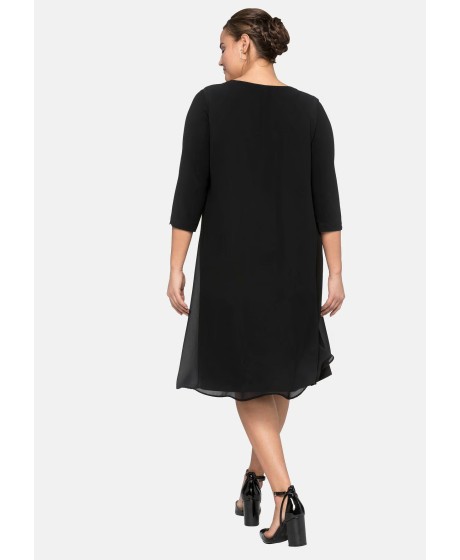 Sheego trikotažo suknelė viršutiniu šifono sluoksniu