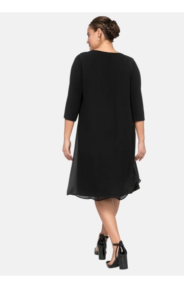 Sheego trikotažo suknelė viršutiniu šifono sluoksniu