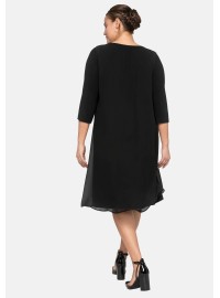 Sheego trikotažo suknelė viršutiniu šifono sluoksniu