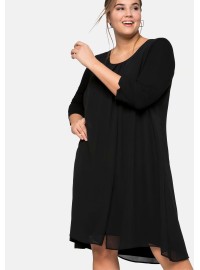 Sheego trikotažo suknelė viršutiniu šifono sluoksniu