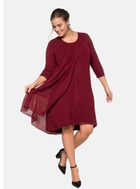 Sheego trikotažo suknelė viršutiniu šifono sluoksniu