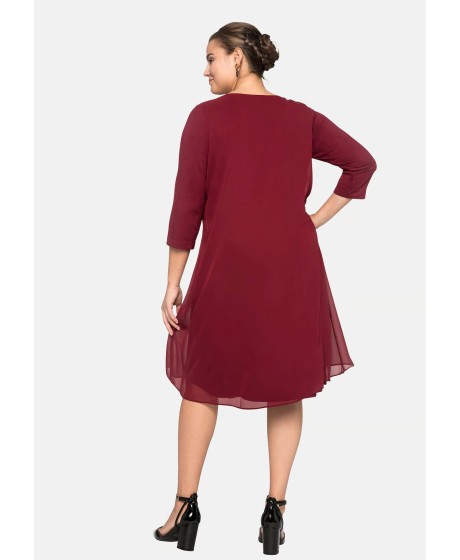 Sheego trikotažo suknelė viršutiniu šifono sluoksniu