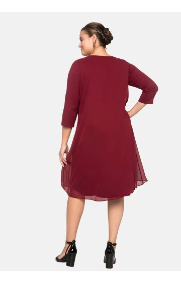 Sheego trikotažo suknelė viršutiniu šifono sluoksniu