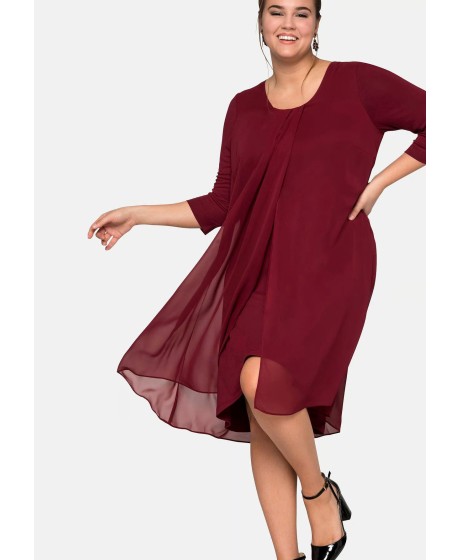 Sheego trikotažo suknelė viršutiniu šifono sluoksniu