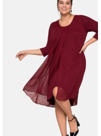 Sheego trikotažo suknelė viršutiniu šifono sluoksniu