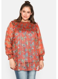 Sheego šifono tunika ilgomis rankovėmis