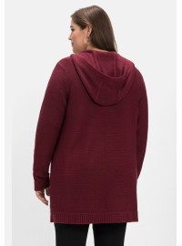 Sheego medvilnės kardiganas su gobtuvu