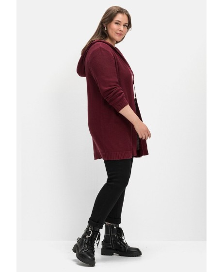 Sheego medvilnės kardiganas su gobtuvu