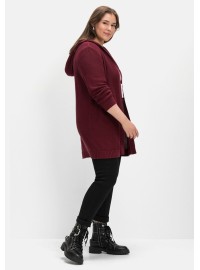 Sheego medvilnės kardiganas su gobtuvu