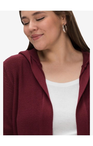 Sheego medvilnės kardiganas su gobtuvu