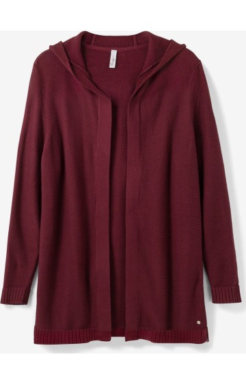 Sheego medvilnės kardiganas su gobtuvu