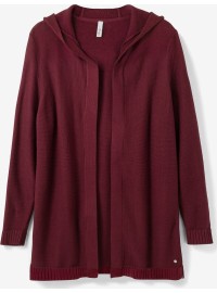 Sheego medvilnės kardiganas su gobtuvu