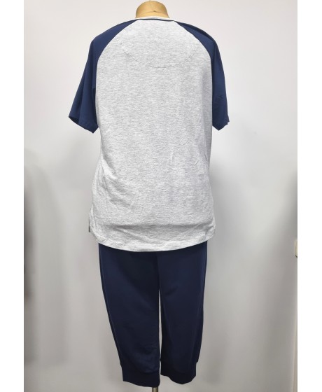 Sheego medvilnės pižama su bridžų stiliaus kelnėmis