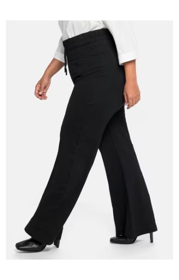 Trikotažinės Sheego laisvalaikio kelnės aukštu juosmeniu