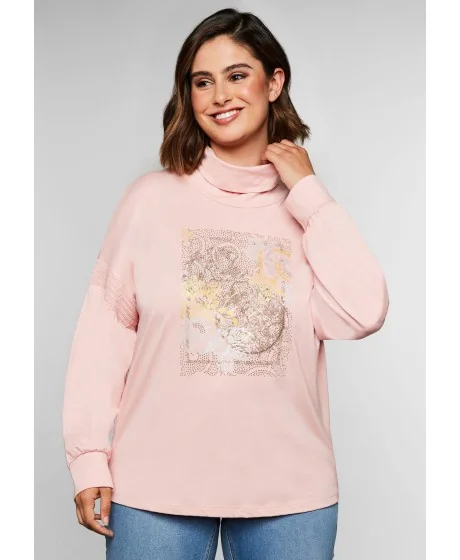 Sheego trikotažo palaidinė paaukštinta apykakle